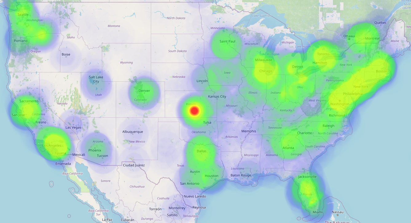 MaxMind’s interpretation of US-based mirrorlist requests for the week of Oct 15-21, 2023